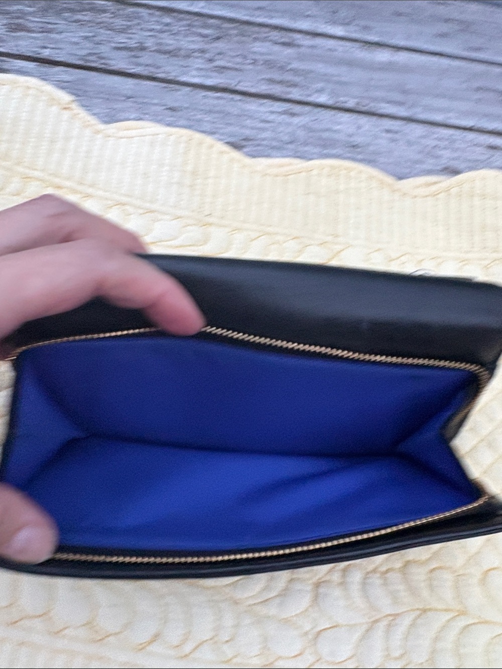 Cole Haan Black Leather Zip Wallet with Silver Hardware - Picture 6 of 8